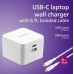 Philips Dual Port 67.5W USB-C & USB-A wall charging Kit, w/GaN Charging, USB-C 60W + USB-A 7.5W w/ 6' C Braided Cable