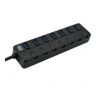 (USB3.0), Portable 5Gbps Super-speed USB 3.0 7-port Hub w/ AC Power Adapter