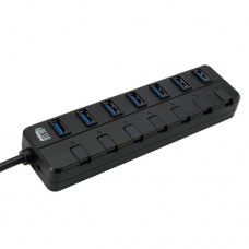 Portable 5Gbps Super-speed USB 3.0 7-port Hub w/ AC Power Adapter