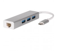 USB 3.1 Type-C/USB-C to 3*USB-A 3.0 Port USB Hub with 1*Gigabit Ethernet Port
