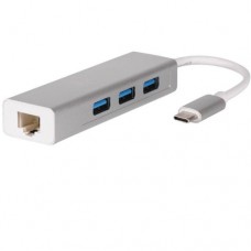 USB 3.1 Type C to USB 3.0 3 Port USB Hub with Gigabit Ethernet Port