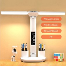 Double Head Temperature Time Display Desk Lamp Pen Holder (Model: 116)