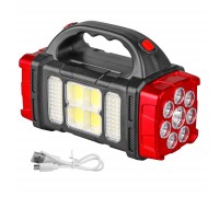 Portable Solar LED Flashlight With COB Work Light USB Rechargeable (Model: 1678)