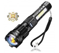 White Laser Flashlight TypeC Fast Charging COB Dual Light 300M (Model: A76)