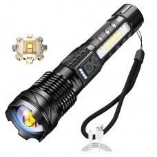 White Laser Flashlight TypeC Fast Charging COB Dual Light 300M (Model: A76)