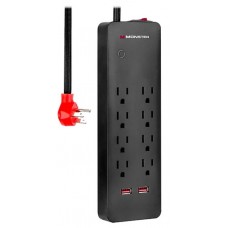 Monster 2MNAC0949B0L2 8 AC + 2 USB-A 6ft Nylon Cord and 2000J Surge Protector