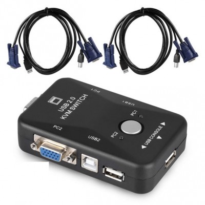 Manual 2 Port USB KVM Switch with cables