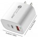 A-113 Quick 3.0 Type-C + USB-A PD20W Wall Charger, White