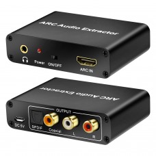 HDMI ARC Adapter, ARC Audio Extractor with Digital Optical TOSLINK SPDIF/ Coaxial and Analog 3.5mm L/R Stereo Audio Converter for HDTV Soundbar Speaker Amplifier  