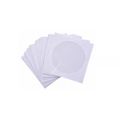 White CD/DVD Paper Sleeve Envelopes with Flap and Clear Window - 100Pack White CD/DVD Paper Sleeve Envelopes with Flap and Clear Window - 100Pack