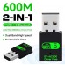 (2in1) AC600Mbps Dual Band WiFi USB + Bluetooth 4.2 Combo Mini USB Adapter