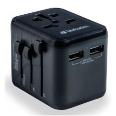 Verbatim 12W Universal Travel Adapter USB-C, USB-A, Part#49543