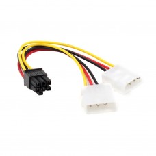 1x 6 Pin to 2x Molex 4pin PCI-E Video Card Power Adapter