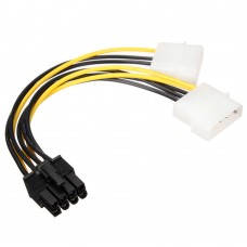 8Pin PCI Express Male To Dual LP4 4Pin Molex IDE Power Cable Adapter
