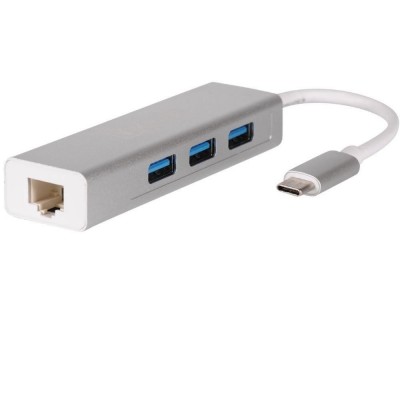 USB 3.1 Type C to USB 3.0 3 Port USB Hub with Gigabit Ethernet/LAN Port