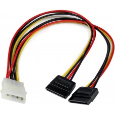 4Pin Molex Male - 2x SATA Female Power Adapter Y Cable Converter Cable Adapter