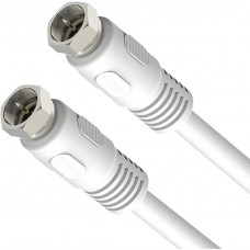 RG6 Video Coaxial Cable, F-Type Male to F-Type Male 06FT, White color