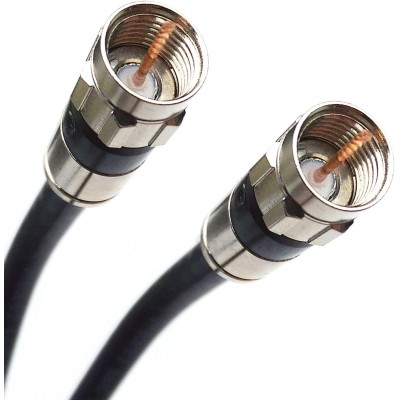 RG6 Video Coaxial Cable, Black, 25FT