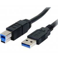 USB 3.0 Cable AM-BM 6FT - Black, New, Bulk Pack