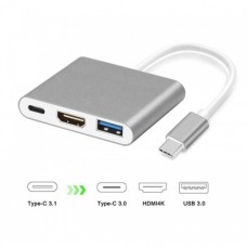USB3.1 Type-C USB-C Male to HDMI+USB3.0+TypeC Female 3 in 1 Adapter