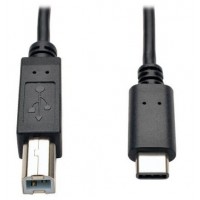 USB-C/Type-C male to USB2.0 B male cable 10FT New, Black