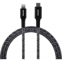 Philips USB-C to Lightning 3Ft Cable, MFI Certified - Black, DLC5203BL/37