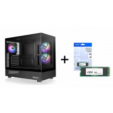Thermaltake View 270 Plus Black 3xARGB 120mm FAN Dual Tempered Glass CA-1Y7-00M1 +Crucial E100 480GB PCI-e NVMe GEN4.0 M.2 2280 SSD 4700/2500MB/s (Retail)