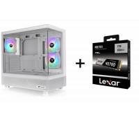 Thermaltake View 270 Plus White 3xARGB 120mm FAN Dual Tempered Glass CA-1Y7-00M6 + Lexar NQ780 1TB PCIe Gen4 NVMe M.2 2280 Up to 6500/2500 MB/s Read/Write