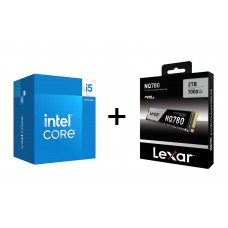 (Limit 6) Intel 14400 i5 14th Gen 10Core 4.7GHz LGA1700 (BX8071514400) + Lexar NQ780 2TB PCIe Gen4 NVMe M.2 2280 Up to 7000/5000 MB/s Read/Write