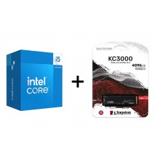 (Limited Qty) Intel 14400 i5 14th Gen 10Core 4.7GHz LGA1700 (BX8071514400) + Kingston KC3000 4TB M.2 2280 NVMe PCI-e 4.0x4 (R:7000/W:7000)