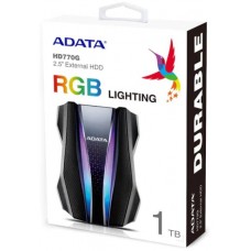ADATA HD770G 1TB RGB USB3.2 IP68 Water/Drop/Dustproof External HDD - Black