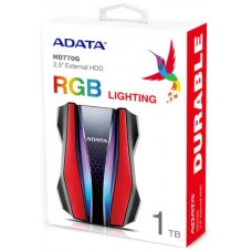 ADATA HD770G 1TB RGB USB3.2 IP68 Water/Drop/Dustproof External HDD - Red