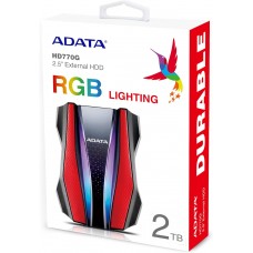 ADATA HD770G 2TB RGB USB3.2 IP68 Water/Drop/Dustproof External HDD - Red