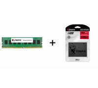 Kingston KCP432NS6/8 8GB DDR4 3200Mhz DIMM Desktop Memory (New) + Kingston A400 240GB SSD SA400S37/240G