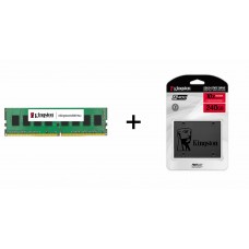 (Limit 6 per Customer) Kingston KCP432NS6/8 8GB DDR4 3200Mhz DIMM Desktop Memory (New) + Kingston A400 240GB SSD SA400S37/240G