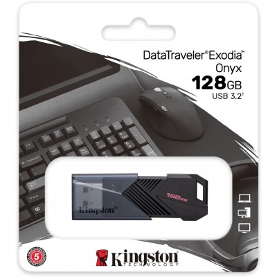 Kingston USB 3.2 Black DTXON/128GB Flash Drive (NO CAP)