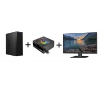 Antec VSK4000E-U3 Steel ATX Mid-Tower Case - Black + Thermaltake 500W Smart RGB 80+White Power Supply (New) + Planar PXN2490MW 23.8" 2K Monitor New