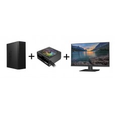 Antec VSK4000E-U3 Steel ATX Mid-Tower Case - Black + Thermaltake 500W Smart RGB 80+White Power Supply (New) + Planar PXN2490MW 23.8" 2K Monitor New