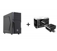 (Limit 6) Thermaltake Versa H21 ATX Case Black CA-1B2-00M1NN-00 + Thermaltake 500W 80+White Smart Non-Modular ATX Power Supply, New