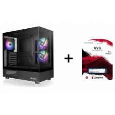 Thermaltake View 270 Plus Black 3xARGB 120mm FAN Dual Tempered Glass CA-1Y7-00M1 + Kingston NV3 1TB M.2 2280 NVMe PCI-e 4.0x4 SNV3S/1000G, New