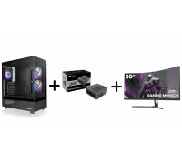 Thermaltake View 270 Plus Black Tempered Glass CA-1Y7-00M1 + Thermaltake Toughpower GT850W Power Supply + CRUA CR300HD 30" WFHD 200Hz Monitor, Curved
