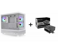 Thermaltake View 270 Plus White 3xARGB 120mm FAN Dual Tempered Glass CA-1Y7-00M6 + Thermaltake BX3 750W 80+Bronze Non-Modular ATX3.1 Power Supply (NEW)