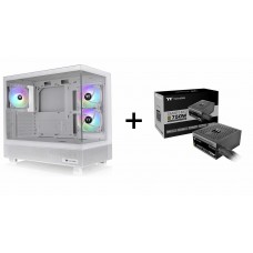 Thermaltake View 270 Plus White 3xARGB 120mm FAN Dual Tempered Glass CA-1Y7-00M6 + Thermaltake BX3 750W 80+Bronze Non-Modular ATX3.1 Power Supply (NEW)