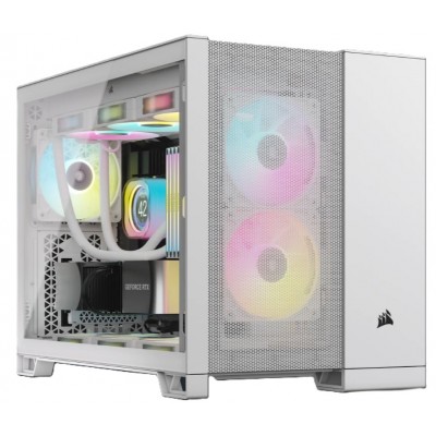 Corsair 2500D Airflow M-ATX Mid-Tower Dual Chamber PC Case - White