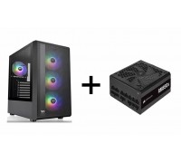 Thermaltake S200 (BLACK) ARGB Fan x4 ATX Case CA-1X2-00M1WN-01 + Corsair RM850x 80+Gold Fully-Modular ATX PSU, Refurbished 90-days Warranty
