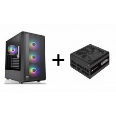 Thermaltake S200 (BLACK) ARGB Fan x4 ATX Case CA-1X2-00M1WN-01 + Corsair RM850x 80+Gold Fully-Modular ATX PSU, Refurbished 90-days Warranty