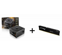 (Limit 12) Antec 650W 80+ Bronze Non-Modular ATX Power Supply - Black (CSK650DC/DS) + Kingston KF560C36BBE2-16 Fury 16GB DDR5-6000 CL36 Desktop Memory, Black