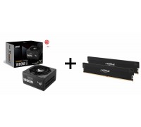 (Limit 12) Asus TUF Gaming 1000W 80+Gold Fully-Modular ATX3.1/PCIe5 Power Supply + Crucial Pro OC DDR5 32GB (16GBx2) 6000MHz CL36 U-DIMM Desktop Memory
