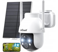 ieGeek Security Cameras (Model: ZY-C2)  Wireless Outdoor-Solar & Battery Powered Camera System for Home Exterieur Surveillance, 360°PTZ WiFi Cam with 2K Color Night Vision, Smart Siren, Motion Sensor, Work with Alexa