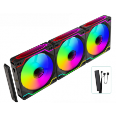 LC-D120, 120mmX120mm ARGB Case Fan X 3 With controller & remote  (Model: LC-D120)